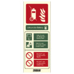 Φωτεινή πινακίδα πυροσβεστήρα καροτσιού για πυρκαγιές μπαταριών ιόντων λιθίου